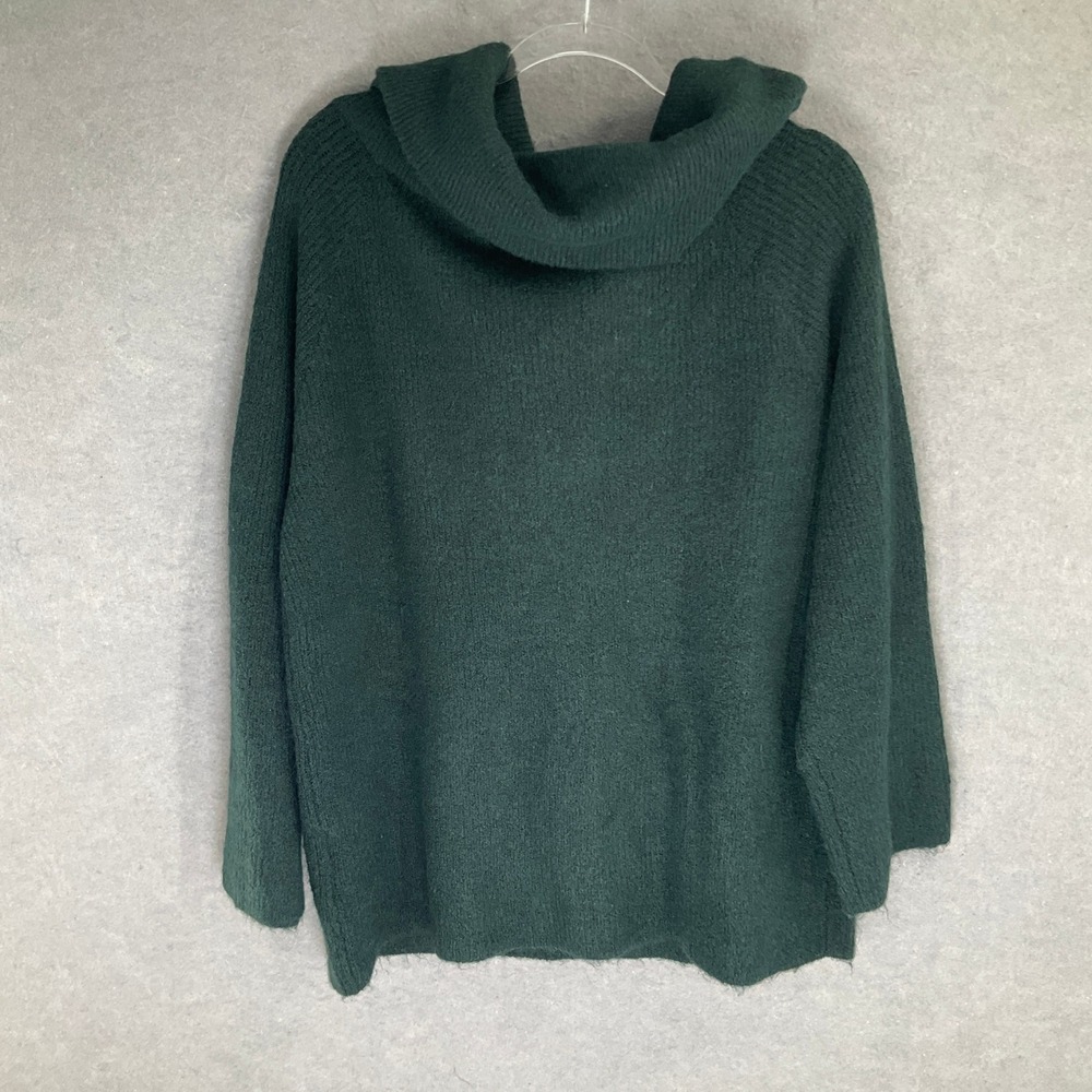 H&M Sweater Women's Sz L Green‎ Wool Oversized Cowl Neck Cozy Knit Long Sleeve
